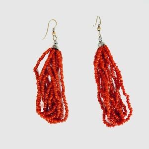 Handmade Navajo Authentic Pair of Coral Earrings